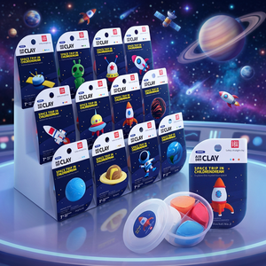Kit de Arcilla Seca al Aire No Tóxica con Temática Espacial: Cohete, Extraterrestre, Planeta - Kit de Manualidades DIY, Juguete Educativo Seguro para Niños, para un Viaje de Ensueño Infantil - Product Image 1