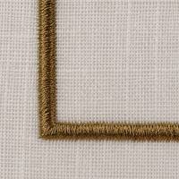 Sous-verre en coton blanc cassé avec bordure brodée dorée, tapis à double couche pour boissons, idéal pour hôtels, restaurants, cafés, taille personnalisable