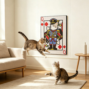 Custom-made poker wall scratching boards, thickened corrugated, wear-resistant, and lint-free; creative cat toy manufacturer; - Product Image 1