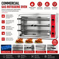 Four à rôtir au gaz commercial en acier inoxydable, machine à griller automatique pour poulet, four à rôtir BBQ, livraison directe d'usine