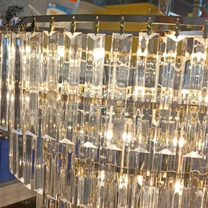 Lampadari di vendita calda NIKA luci per la decorazione di matrimoni 6 strati lampadario di cristallo classico per lo sfondo di nozze decorazione di luce - Product Image 2