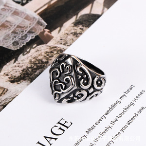 Unisex Geometric Pattern <b>Ring</b> Titanium Steel SA918 Gift Jewelry - Product Image 3