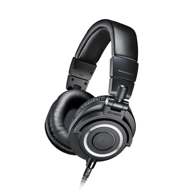 ATH-M50x Professional Over-Ear Monitor Headphones Wired Active Noise Cancellation (ANC) 1.2m Cord Sound Card Ear-Back Monitoring