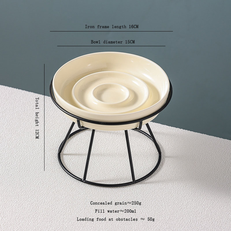 Beige cat stand bowl