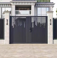 Nouvelle Porte de Villa Moderne en Alliage d'Aluminium Écologique, Durable et Anti-Escalade, Clôture de Jardin, Portail Battant Double Face, Garantie 5 Ans, Finition Poudrée
