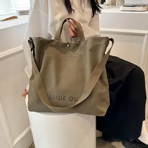 Giản dị Canvas Tote Vai Túi công suất lớn túi xách đa chức năng thiết kế túi xách thời trang phụ nữ Túi