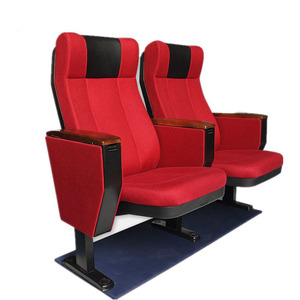 Vente en gros de chaises auditorium d'église à bras rouges chaise d'église empilable rembourrée pour église - Product Image 2
