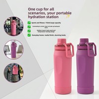 Termos Vakum Gaya Luar Angkasa Lintas Batas Bahan Stainless Steel 304 Kapasitas Besar 550ml/750ml untuk Olahraga Luar Ruangan