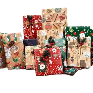 Papel de Regalo Navideño con Diseños Variados, Papel Kraft Recubierto con Dibujos Animados Festivos para Regalos Infantiles y Regalos Navideños - Product Image 5