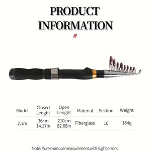 Kit de Caña de Pescar Telescópica MR Topline de 2.1m, Fibra de Carbono de Alto Módulo, 10 Secciones, para Pesca de Lubina y Carpa, <span class=keywords><strong>Combo</strong></span> de Caña y Carrete para Pesca de Surfcasting - Product Image 3