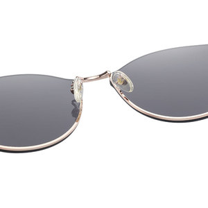 Lunettes de soleil unisexes de marque H7117, design tendance, sans monture, métal, protection UV, verres en verre, rondes, pour femmes - Product Image 4