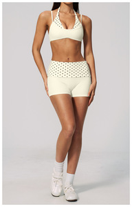 Ensemble de yoga 5 pièces à pois pour <span class=keywords><strong>femme</strong></span>, débardeur dos nu effet deux pièces, tenue de sport à séchage rapide pour la course et le <span class=keywords><strong>fitness</strong></span> – Grande Vente - Product Image 5