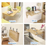 Table pliante flottante pour bureau rabattable en bois peu encombrant Table pliante murale