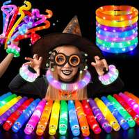 Lot de 12 tubes lumineux LED extensibles de 2 cm en gros, en stock – Jouets sensoriels anti-stress, décorations et fournitures de fête pour enfants, éclairage lumineux