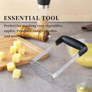 Wholesale Price High Quality Black Silver Handle Potato Masher Non-slip Vegetable Chopper Stainless Steel <b>Kitchen</b> <b>Gadgets</b> Ricer - Product Image 4