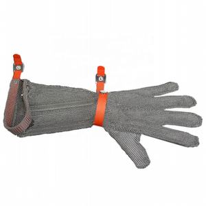 Guantes de Malla Metálica de Acero Inoxidable de Manga Larga para Protección de Manos al Cortar Carne, Nivel 9 de Protección EN1082, para Carniceros - Product Image 2