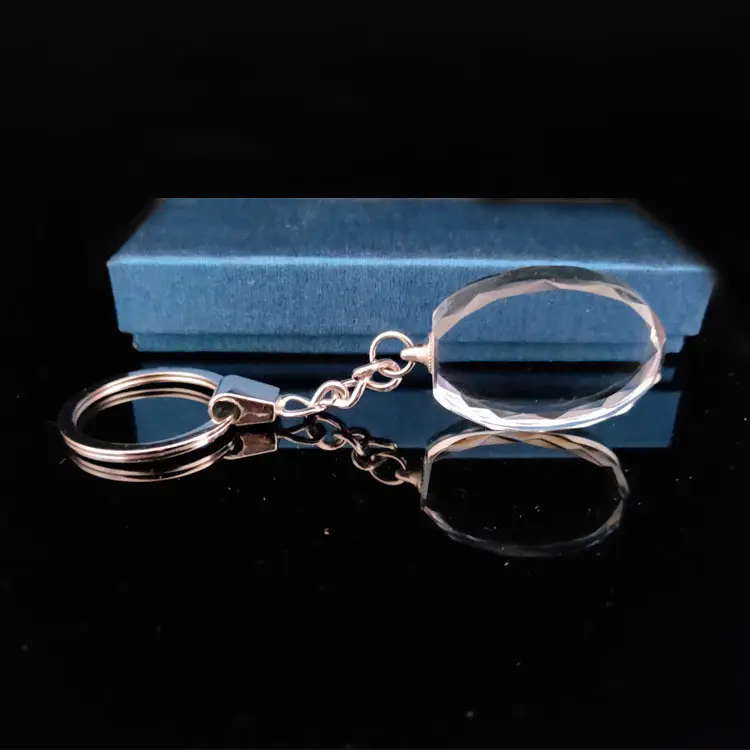 Blank Oval Form Kristall Schlüssel anhänger Schlüssel ring MH-YS0503