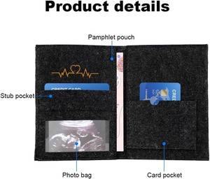 Funda de Fieltro con Patrón de Huellas de Bebé para Guardar el Mutterpass, para Madres y Mujeres Embarazadas, para Guardar el Libro de Maternidad, el Pasaporte, las Fotos de Ultrasonido - Product Image 3