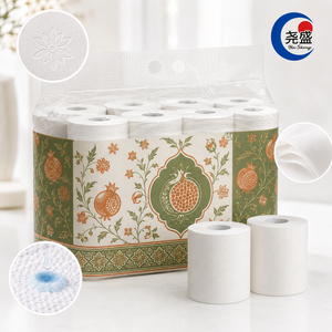 <span class=keywords><strong>Papier</strong></span> <span class=keywords><strong>toilette</strong></span> de luxe en vrac, doux, 3 plis, gaufré, multi-plis, motif floral de feuilles de grenade et de cuivre, inspiré de la Route de la Soie de l'Ouzbékistan - Product Image 1