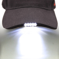 Cappello da baseball a led in cotone a 5 pannelli unisex di alta qualità illumina il berretto a led