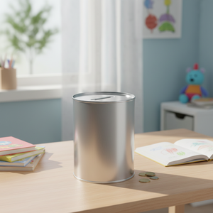 Tirelire en forme de bidon métallique Kontensan, modèle K104, 105 x H143 mm, 1 L, fabriqué en Turquie - Product Image 3