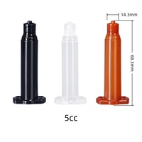 Seringue de distribution en plastique Liscoe 5cc de style américain, corps transparent ambré noir, type américain, pour distribution automatique de colle