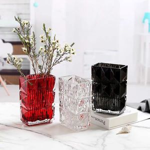 <span class=keywords><strong>Vase</strong></span> de table rectangulaire moderne en verre cristal Wynns Luxor, multicolore, luxe, <span class=keywords><strong>fleurs</strong></span>, décoration d'intérieur haut de gamme, coffret cadeau pour Noël - Product Image 1