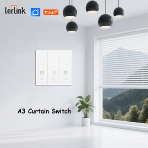 สวิตช์ม่านอัจฉริยะแบบสัมผัสสำหรับ WIFI UK/EU กระจก PC ม่านม้วน รีโมทควบคุมด้วยเสียง Alexa Google สวิตช์แบบกด - Product Image 4
