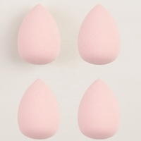 Lot de 4 éponges de maquillage douces en forme d'œuf, lavables, pour application de poudre, utilisation double (sèche et humide)