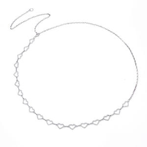 Chaîne de taille en métal avec strass, design cœur, bijoux de mode pour robe, été, printemps, automne, blanc K Y558 - Product Image 4