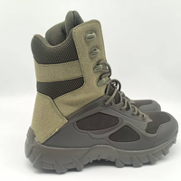 Bottes tactiques en cuir noir pour hommes, vente en gros d'usine