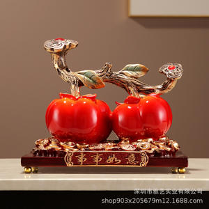 Adorno de caqui todo va bien, decoración creativa de entrada para sala de estar, regalos de inauguración de boda, nuevo chino - Product Image 2