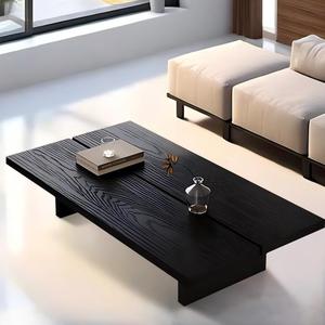 Wabi-sabi <strong>Black</strong> Solid Wood square Coffee <strong>Table</strong>, Minimalist Tea <strong>Table</strong> for <strong>Small</strong> Living Room Home Wholesale - Product Image 1