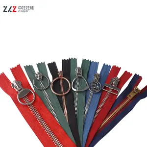 Wholesale Price 5#Open End Teeth Custom Reversible Jacket Zipper Metal Zipper Metallic Zippers