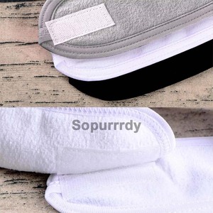Bandeau de spa personnalisé avec logo, réglable, en tissu éponge, doux et absorbant, pour maquillage, avec élastique doux - Product Image 6