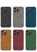 Étui de téléphone de luxe hybride en cuir suédé pour iPhone 16 15 14 13 12 11 Pro Max Plus X XS Max XR, coque antichoc