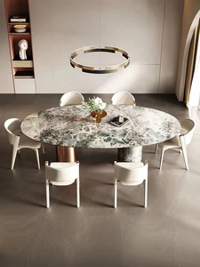 Italy High Quality <strong>Tulip</strong> <strong>Table</strong> Small Apartment Marble Dining <strong>Table</strong> Round and Black Steel <strong>Table</strong> - Product Image 6