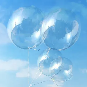 Bln preço barato tf elástico transparente 10 18 24 polegadas, plástico confete redondo bobo bolha balão globo burbuja