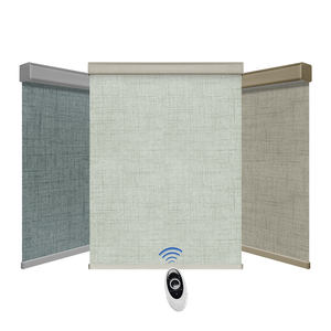 Persianas enrollables eléctricas inalámbricas <span class=keywords><strong>para</strong></span> <span class=keywords><strong>ventanas</strong></span> Tela opaca diurna y nocturna con pantallas <span class=keywords><strong>de</strong></span> aluminio hechas <span class=keywords><strong>de</strong></span> poliéster duradero - Product Image 1