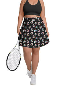 تنورة تنس 2 في 1 بطبعة ذات شعار مخصص الأكثر مبيعًا للنساء عالية الخصر صديقة للبشرة تنورة تنس مع جيوب - Product Image 1