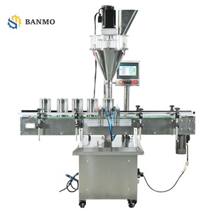 Machine de remplissage de poudre entièrement automatique avec convoyeur pour bouteilles, bocaux, <span class=keywords><strong>lait</strong></span>, protéines en poudre, <span class=keywords><strong>doseur</strong></span> à vis 30 bpm 15L - Product Image 1