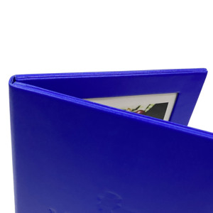 Porte-menu LED en cuir bleu, prix usine, 2 pages, éclairage LED, personnalisable, pour bar et club - Product Image 5