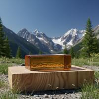 Ladrillo de Vidrio Fundido Hecho a Mano JYG Amber, 230x110x76mm, Bloque de Vidrio Decorativo Sólido, Panel Rectangular para Decoración de Paredes y Construcción