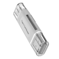 Lecteur de carte multifonction 4 en 1 USB TYPE-C Stockage externe Noir Extensible pour clé USB Lecteur de carte Mini SD TF USB 2.0