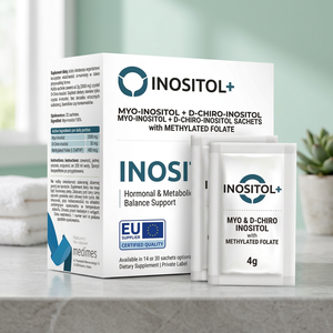 Myo-Inositol + D-Chiro-Inositol Folate Méthylié 14 30 Sachets Complément Alimentaire Marque Privée Polypropylène Marque Personnalisée PL - Product Image 2