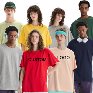 Camiseta Clásica de Algodón Lisa y Holgada al por Mayor, Camiseta de Gran Gramaje en Varios Colores, con Logotipo Personalizado con Impresión Puff, Camiseta para Hombre - Product Image 2