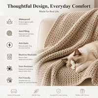 Nordischer Sandteppich Büro-Schlafdecke aus Korallenfleece Einfarbige Gestrickte Wolldecke im Instagram-Stil