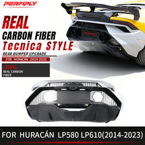 Kit carrosserie Perpifly style Tecnica, pare-chocs arrière en fibre de carbone semi-sèche pour <span class=keywords><strong>Lamborghini</strong></span> Huracan LP580 LP610, diffuseur arrière de voiture - Product Image 1