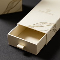 Fabrication recyclable boîte à tiroir de couleur beige avec logo personnalisé emballage boîte cadeau de parfum en papier de luxe pour les soins de la peau