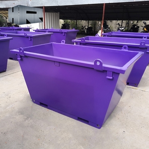 Heroeq 1立方メートルダンプスターマイルドスチールQ235またはQ345廃棄物スキップビンメタルクレーンビンリフティングラグ付き - Product Image 6